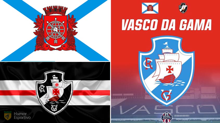 Escudo do Vasco com as cores da bandeira do Rio de Janeiro