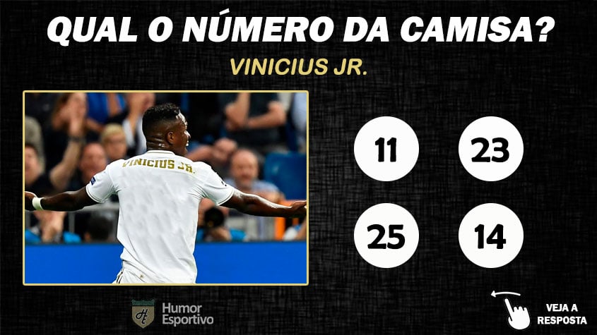 Qual o número da camisa de Vinicius Junior no Real Madrid?