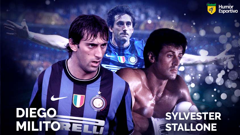 Separados na maternidade: Diego Milito e o ator Sylvester Stallone