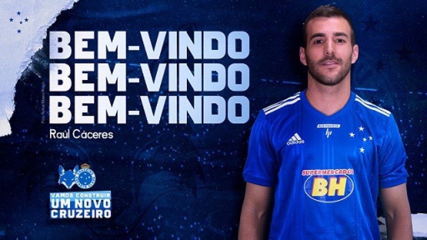 FECHADO - O Cruzeiro confirmou a contratação do paraguaio Raúl Cáceres, de 28 anos, que estava no Cerro Porteño, do Paraguai, na última quinta. O lateral-direito chega ao clube celeste para assinar contrato até o fim de 2022.
