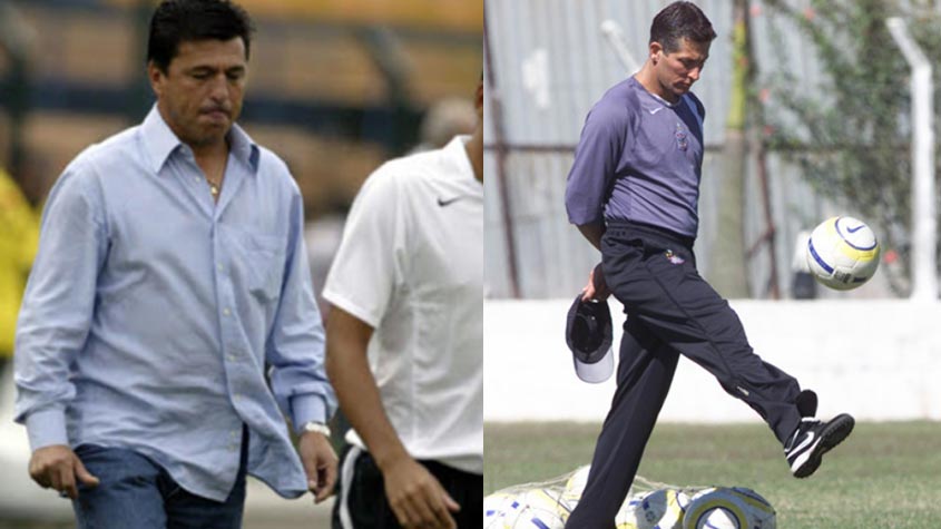 Passarella/Márcio Bittencourt - Corinthians 2005: campeão brasileiro em 2005, o Corinthians passou por dois técnicos diferentes na campanha. Começou com Daniel Passarella após a demissão de Tite no Paulistão. Porém, o argentino foi mandado embora do alvinegro depois de ser goleado pelo rival São Paulo por 5×1 na terceira rodada. Márcio Bittencourt assumiu e levou o Timão à conquista.