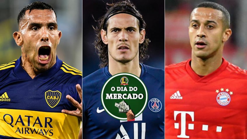 O mercado da bola foi agitado neste sábado. Rumores na América do Sul e principalmente na Europa movimentaram as notícias, em notícias que envolvem Tévez, Cavani, Thiago Alcântara, Falcao García, Messi e Gallardo. Confira!