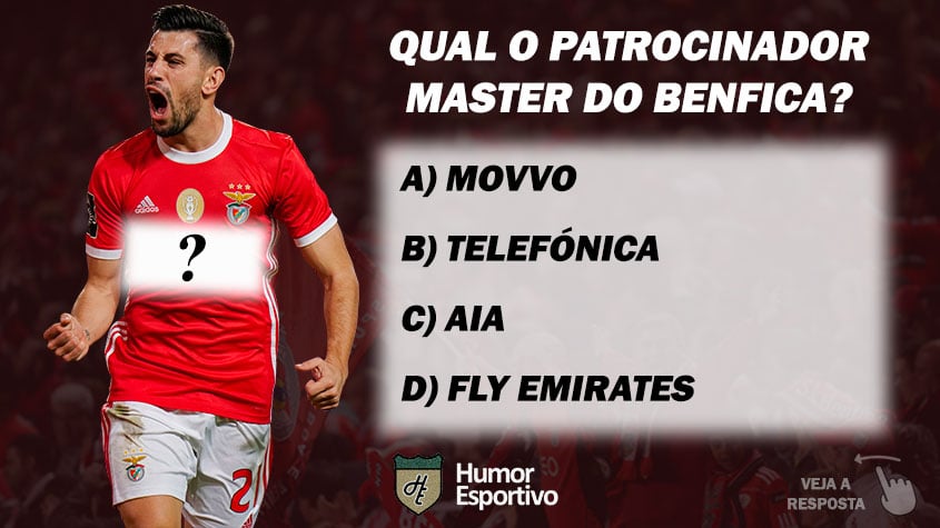 Qual o patrocinador master do Benfica?