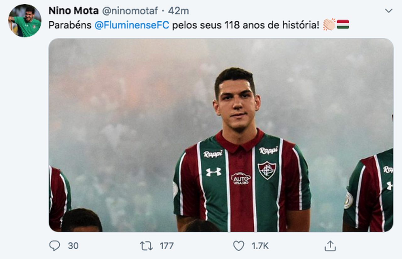Zagueiro Nino, contratado em definitivo pelo Fluminense em 2020.