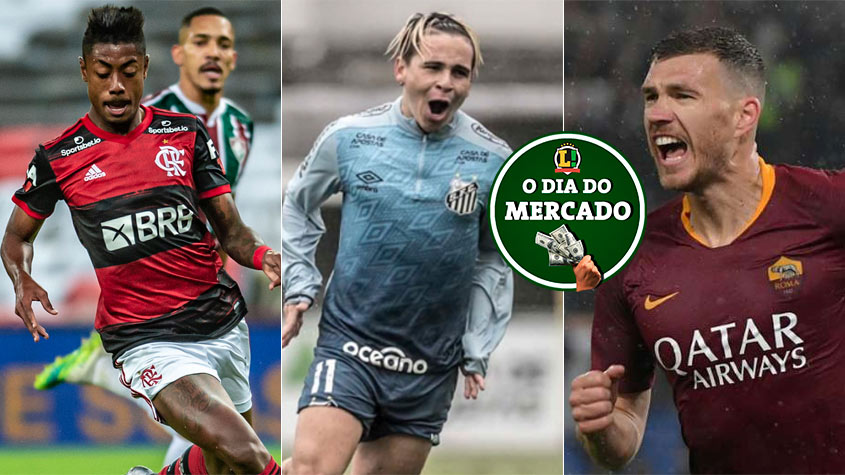 Apesar da pandemia do novo coronavírus, o mercado da bola não para. Esta segunda-feira foi agitada, com Bruno Henrique cogitado em Portugal, Soteldo definindo seu futuro e Dzeko podendo atuar em clube milanês... Veja as negociações!