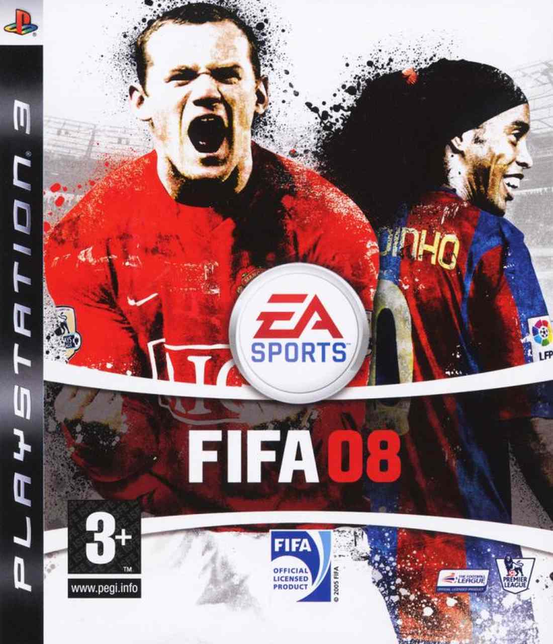 FIFA 08 - Pelo terceiro ano consecutivo, Ronaldinho Gaúcho e Wayne Rooney dividiam a capa global de FIFA.