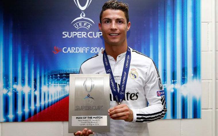 SUPERTAÇA DA UEFA - Seu currículo no Real Madrid tem ainda duas edições dessa taça, em 2014 e 2017.