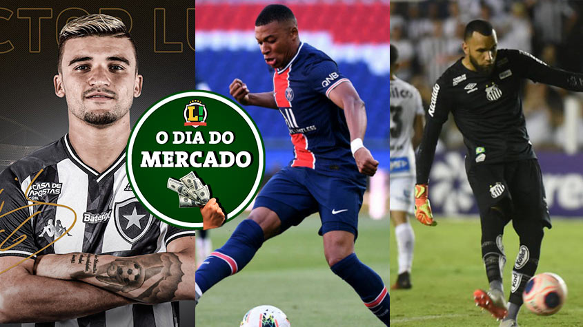 O mercado da bola seguiu agitado nesta terça-feira. O Botafogo anunciou a volta do lateral-esquerdo Victor Luis, Mbappé falou sobre seu futuro e o goleiro Everson está em uma disputa judicial para deixar o Santos. Confira o dia do mercado! 