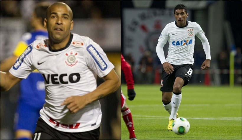 Camisa 1 do Corinthians em 2012 - Versão Final Libertadores e Versão Mundial - Ambas sem as estrelas do símbolo, retiradas desde então, e com detalhe em preto no pescoço.