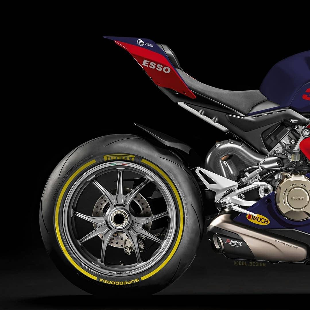 Detalhe da parte da traseira da pintura da Red Bull na MotoGP