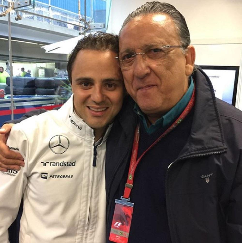 Galvão Bueno junto de Felipe Massa em Interlagos