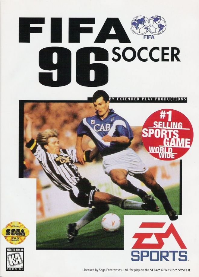 FIFA 96 - A capa global do game era estrelada pelo meio-campista romeno Ioan Sabău.