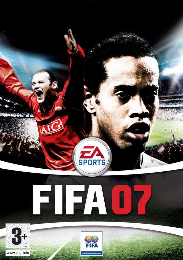 FIFA 07 - Na versão internacional, os astros da capa voltavam a ser Wayne Rooney e Ronaldinho Gaúcho.
