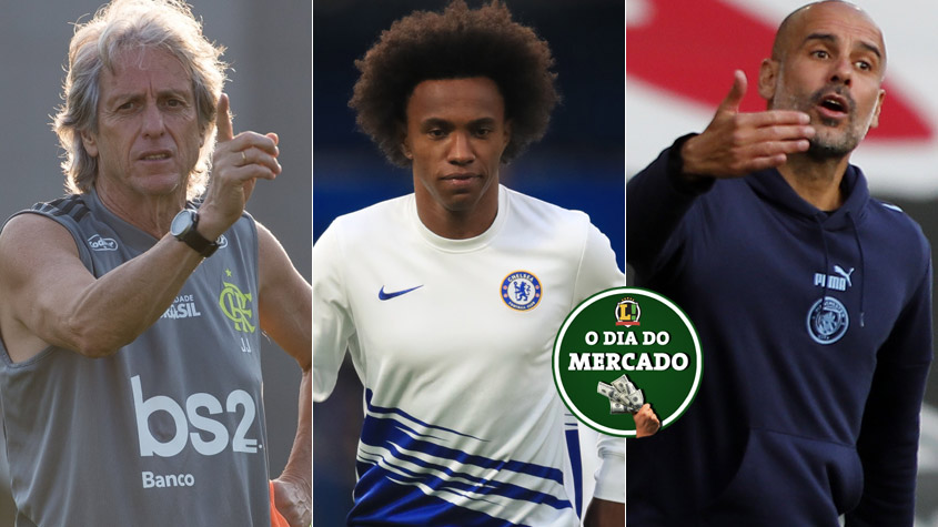 Apesar da pandemia do novo coronavírus, o mercado da bola não para. O Flamengo vive a expectativa da decisão de Jorge Jesus, William com futuro indefinido no Chelsea e os planos de Guardiola, são algumas das novidades da manhã desta quarta-feira. Veja as negociações!