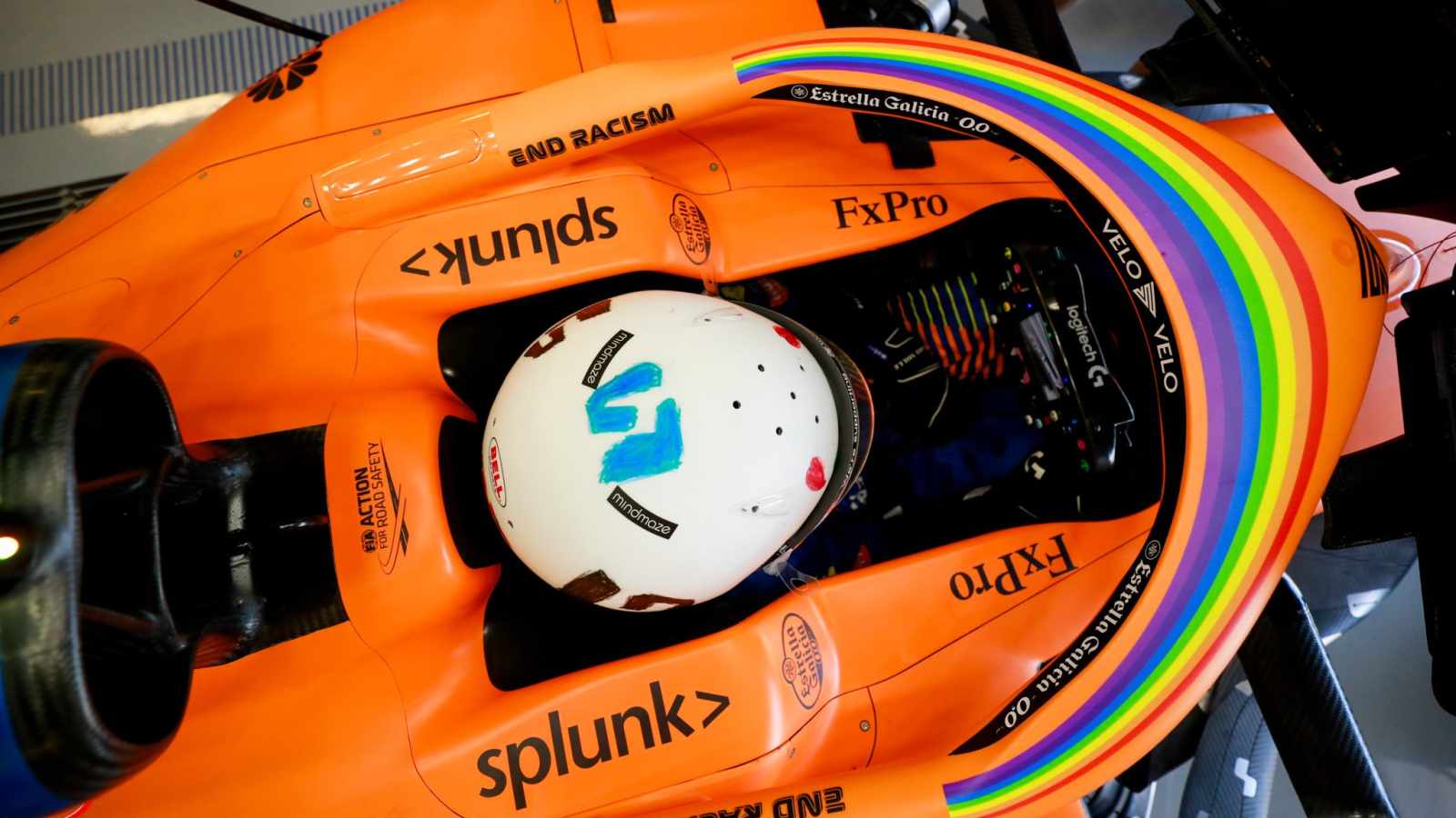 Com capacete desenhado por uma menina de 6 anos, Lando Norris foi  11º no TL2 