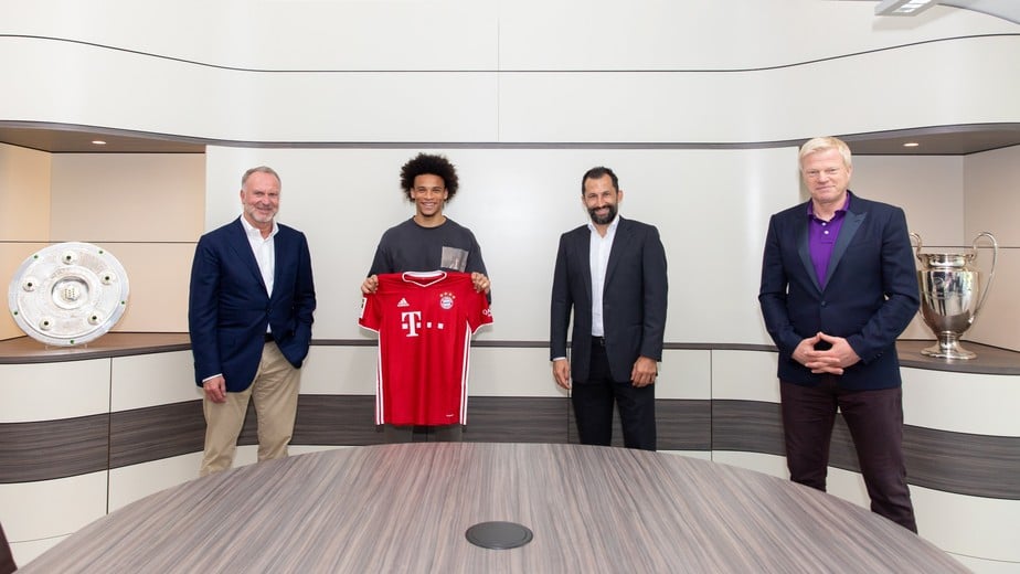 Leroy Sané foi oficializado como novo reforço do Bayern de Munique para a próxima temporada. Ele deixou o Manchester City.