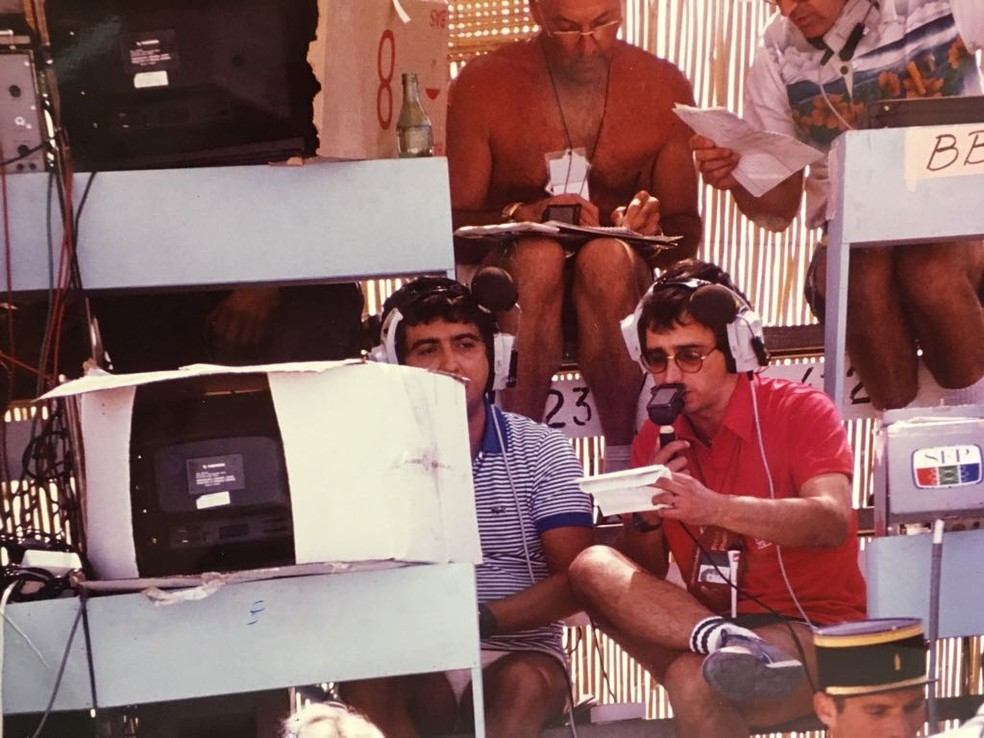 Já na foto, Galvão e Reginaldo acompanhados de Walker Murray no GP da França de 1982