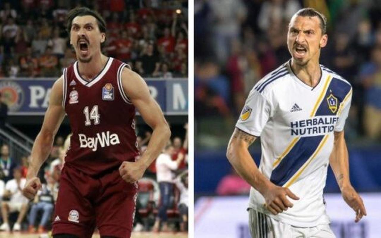 O sueco Zlatan Ibrahimovic também tem um sósia que é de certa forma famoso. O jogador de basquete Nihad Djedovic, que atua na europa, impressiona pela semelhança com o ataque do Milan.