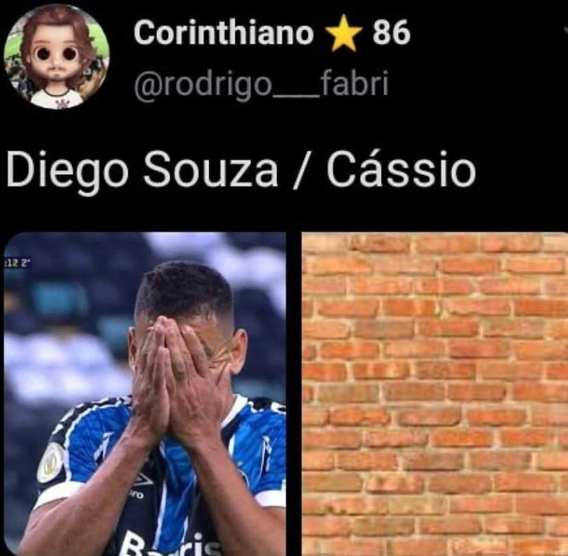 Diego Souza para em Cássio novamente e é alvo de memes