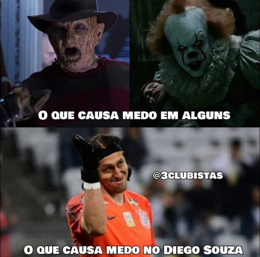 Diego Souza para em Cássio novamente e é alvo de memes