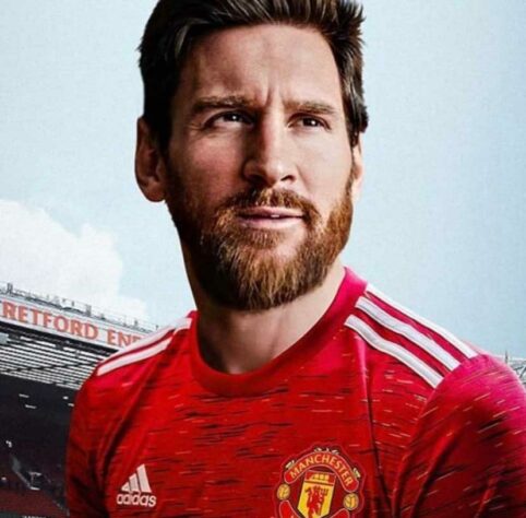 As montagens com Messi no Manchester United fizeram sucesso