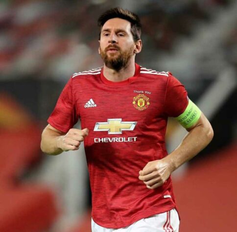 As montagens com Messi no Manchester United fizeram sucesso