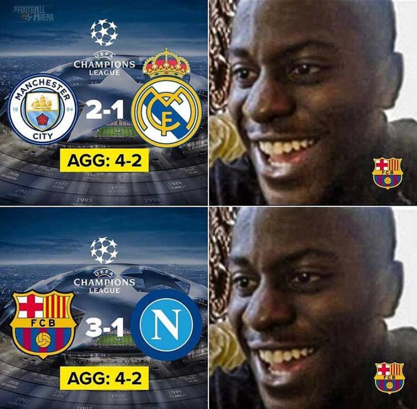 Champions League: Barcelona e Bayern de Munique garantem vaga nas quartas de final e internautas fazem memes