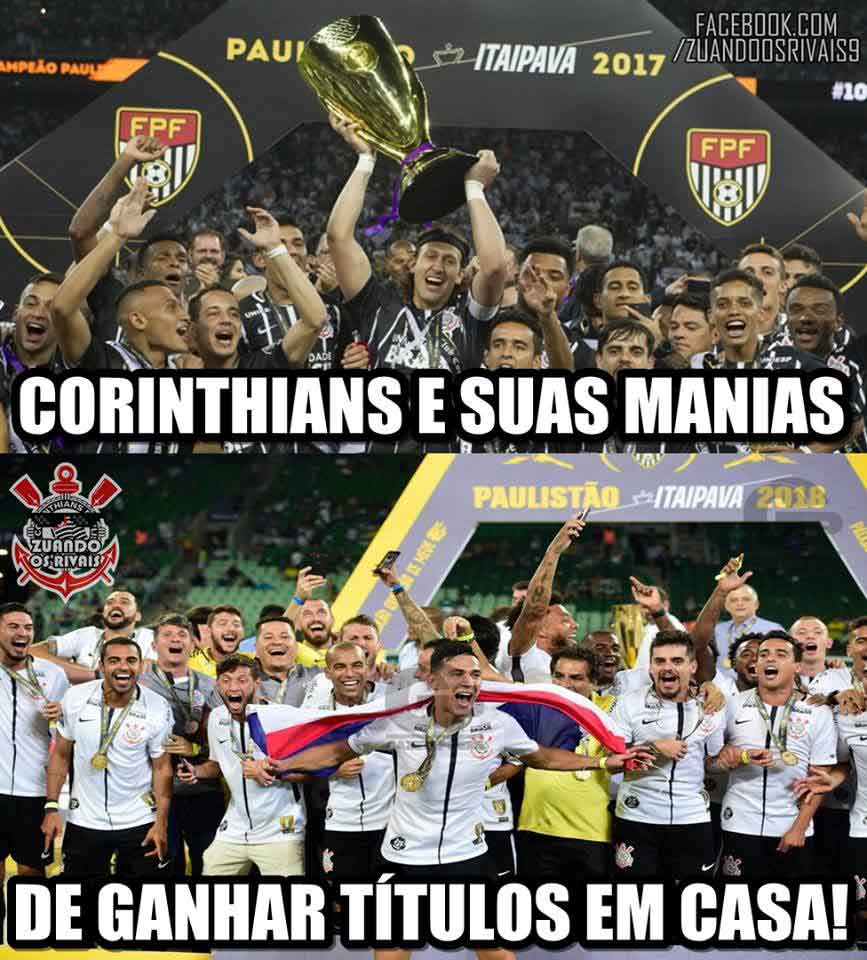 Zoeira Retrô: os memes da final do Paulistão entre Corinthians e Palmeiras, em 2018.