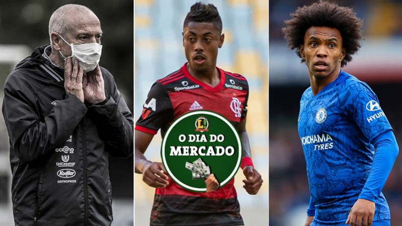 Apesar da pandemia de coronavírus, o mercado segue quente. O Santos demitiu o treinador português Jesualdo Ferreira, o Benfica não desiste de contar com o atacante Bruno Henrique e Willian pode trocar o Chelsea pelo Arsenal na próxima temporada. Confira essas e outras novidades do mercado da bola desta quarta: