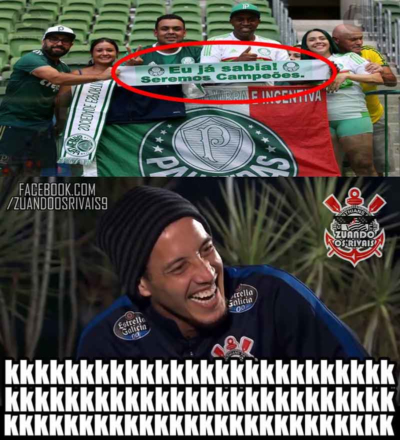 Zoeira Retrô: os memes da final do Paulistão entre Corinthians e Palmeiras, em 2018.