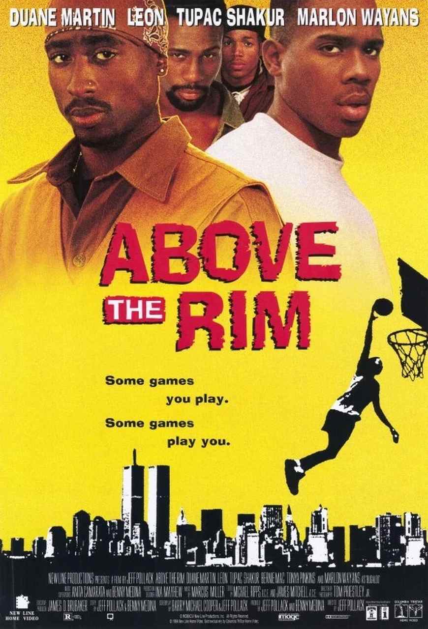 Above the Rim (1994) - Se você conhece Tupac Shakur, vai querer assistir. O Lance do Crime é um filme sobre um promissor jogador colegial que tenta conviver com seus irmãos cheios de problemas. Marlon Wayans, Bernie Mac e Duane Martin fazem parte do elenco principal
