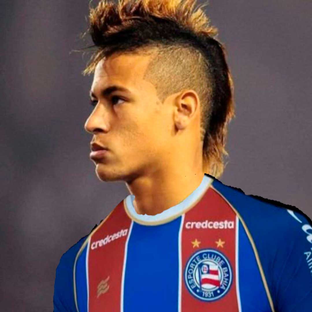 Apoio na web: Neymar de moicano vestindo a camisa do Bahia