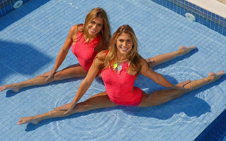 As gêmeas Bia e Branca Feres, medalhistas de bronze por equipes no Pan do Rio no nado artístico, encerraram a carreira nas piscinas e hoje são comentaristas.