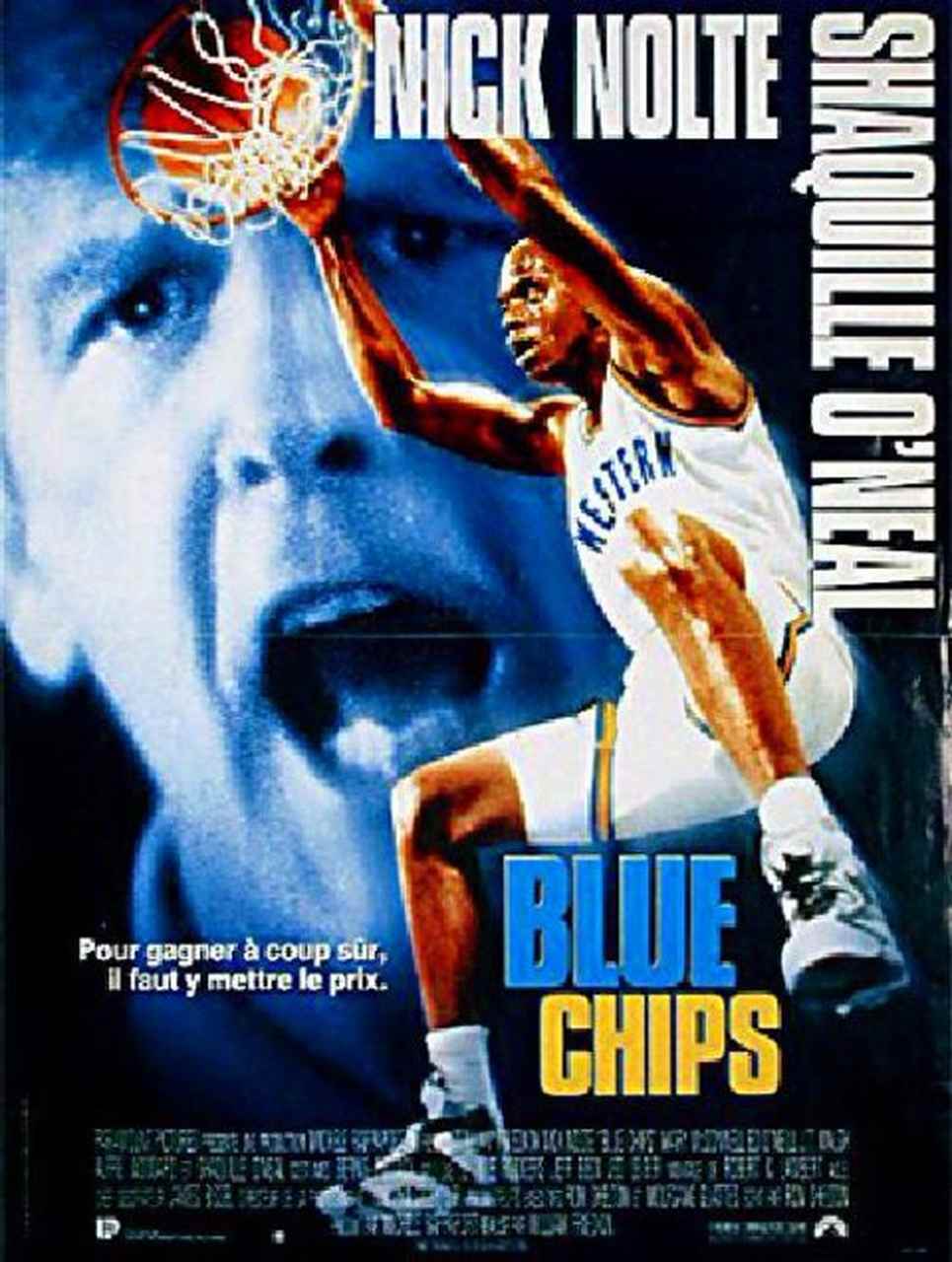 Blue Chips (1994) - Pete Bell é um técnico universitário desesperado por vitórias, mas possui princípios. Pressionado, ele vai atrás de grandes prospectos do basquete colegial com Shaquille O’Neal. Escancara os subornos de dirigentes e treinadores a atletas. Anfernee Hardaway só virou companheiro de Shaq no Orlando Magic porque os dois viraram amigos fora das quadras