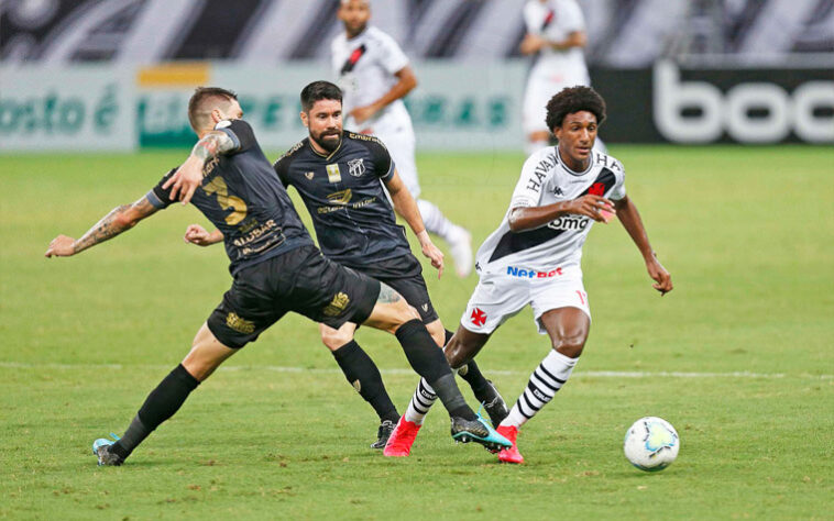 CEARÁ | SOBE - O time explorou bem a velocidade para chegar ao ataque, em especial com Mateus Gonçalves, na primeira etapa, mas não conseguiu ser efetivo nas chances criadas. /  DESCE - Luiz Otávio. A falha na saída de bola custou caro ao Ceará e permitiu o primeiro gol ao Vasco, que pouco conseguia criar na partida até então. O balde de água fria prejudicou o desempenho da equipe. 