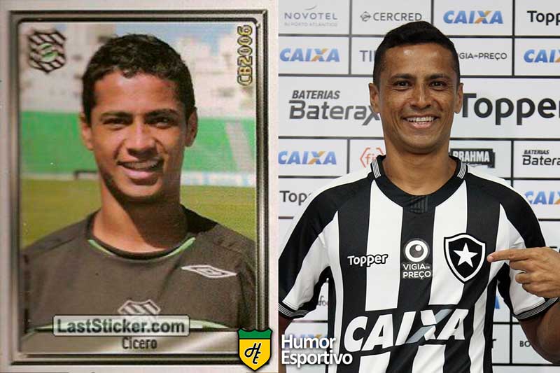 Cícero jogou pelo Figueirense em 2006. Inicia o Brasileirão 2020 com 35 anos e jogando pelo Botafogo.