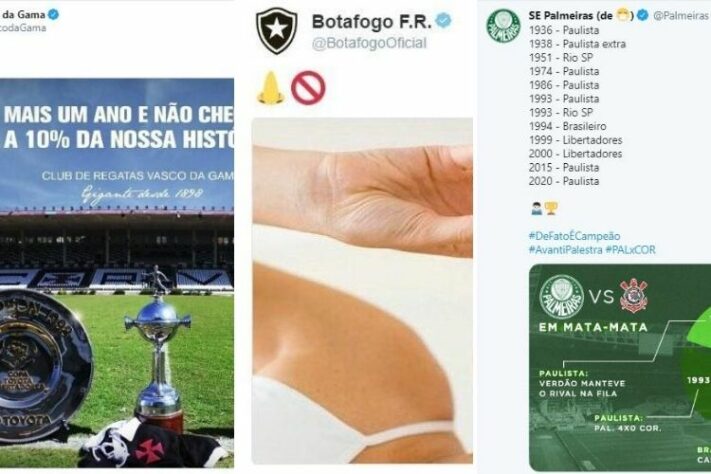 O Twitter é uma das redes sociais mais utilizadas no mundo e os clubes de futebol são muito ativos na página. Além de informações, os times também aproveitam o Twitter para dar aquela provocaçãozinha nos rivais sempre que possível. Por isso, o LANCE! listou as principais provocações do futebol brasileiro na plataforma. Confira!