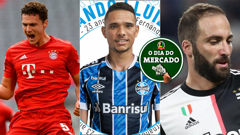 Mesmo com a pandemia, o mercado da bola está quente e bem movimentado. No dia da final da Champions, o Paris Saint-Germain segue de olho em Benjamin Pavard, do adversário Bayern de Munique, o Grêmio anunciou Luiz Fernando, ex-Botafogo, e Gonzalo Higuaín deve deixar a Juventus. Confira essas e outras novidades do mercado da manhã deste domingo