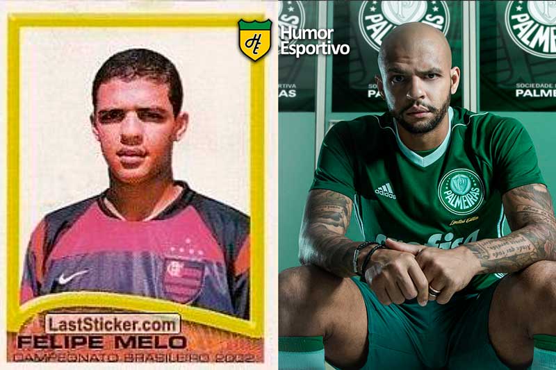Felipe Melo jogou pelo Flamengo em 2002. Inicia o Brasileirão 2020 com 37 anos e jogando pelo Palmeiras.