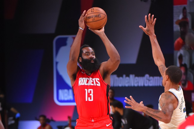 Primeiro time: James Harden (Houston Rockets) - Pelo terceiro ano consecutivo, o MVP de 2017-18 finalizou como o maior cestinha da temporada. Harden fez 40 pontos ou mais em dois jogos na "bolha", incluindo a performance incrível com 45 pontos, 17 rebotes e nove assistências contra o Indiana Pacers
