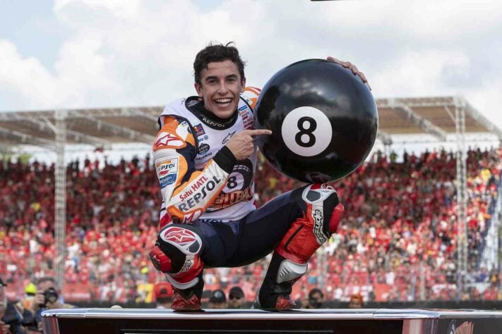 No GP da Tailândia de 2019, Marc Márquez se tornou o piloto mais jovem a conseguir seis títulos na MotoGP