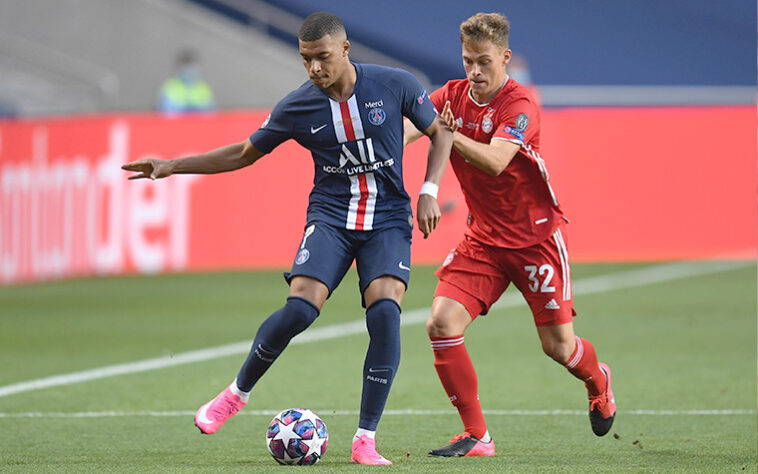 Mbappé em ação na final contra o Bayern. O jovem francês se esforçou muito, mas os alemães levaram a melhor.