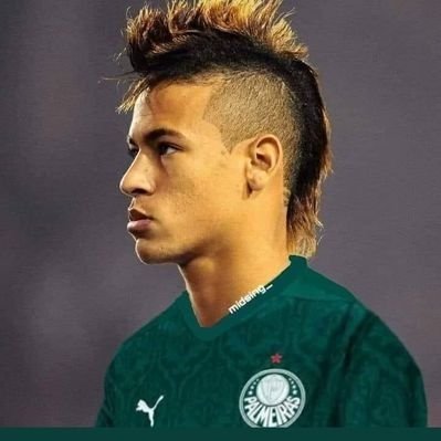 Apoio na web: Neymar de moicano vestindo a camisa do Palmeiras