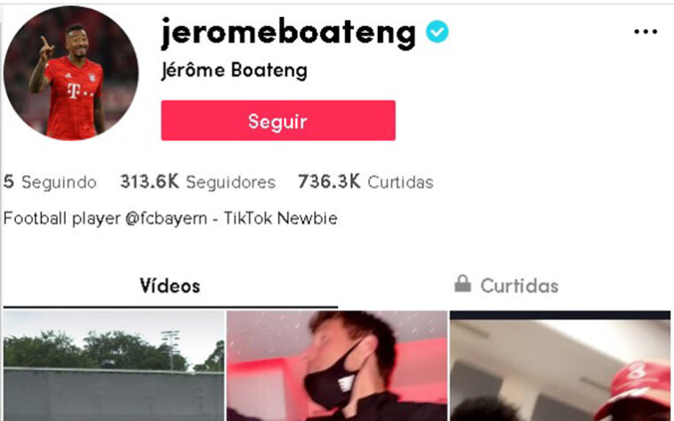 Zagueiro do Bayern de Munique e da Seleção Alema, Boateng é mais um adepto da rede social que está conquistando o mundo.