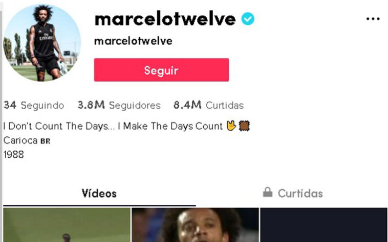 Lateral do Real Madrid, Marcelo é sempre muito bem humorado e ainda mostra suas habilidades com a bola no aplicativo.