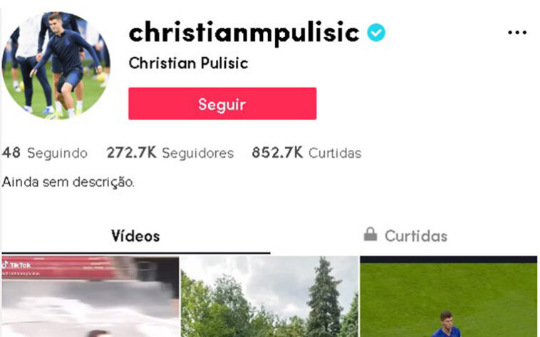 Destaque do Chelsea, o meia Christian Pulisic também sempre se destaca no Tik Tok e é presença frequente no aplicativo.