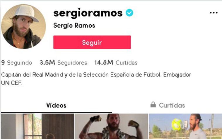 Capitão do Real Madrid, o zagueiro Sergio Ramos também se destaca no Tik Tok e mostra um pouco da sua rotina de treinos.