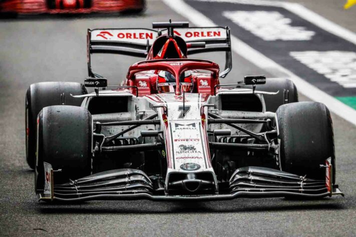 O carro de Kimi Räikkönen após o GP da Bélgica de 2020