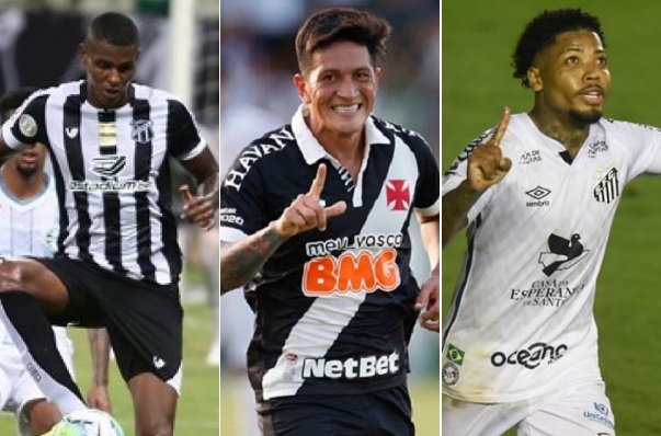 A briga pela artilharia do Campeonato Brasileiro promete ser equilibrada em 2020. Após cinco rodadas disputadas, oito jogadores dividem o topo da disputa com três gols marcados. Outros nove seguem na cola com apenas um tento a menos. Confira na galeria!