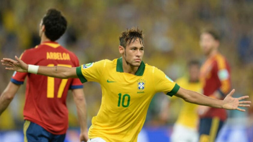 COPA DAS CONFEDERAÇÕES 2013 - A bela vitória do Brasil na final contra a Espanha teve participação ativa de Neymar, que deixou o seu diante contra a equipe favorita ao título.